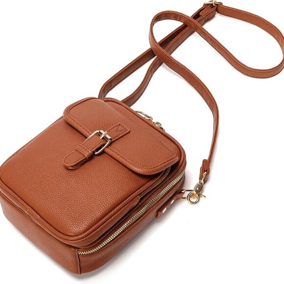 Small Vegan Leather Crossbody Bag for Women Compact Stylish Spacious - Picture 7 of 7